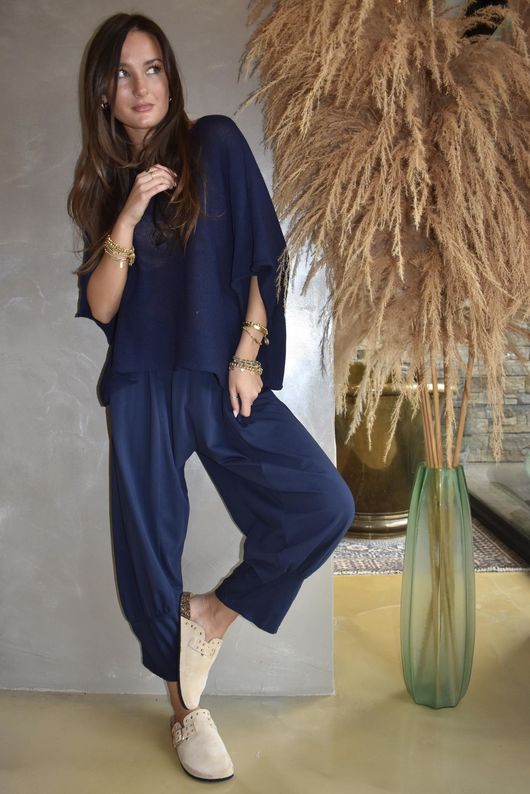 Jo Jo Quirky Classic Barrel Pant Navy